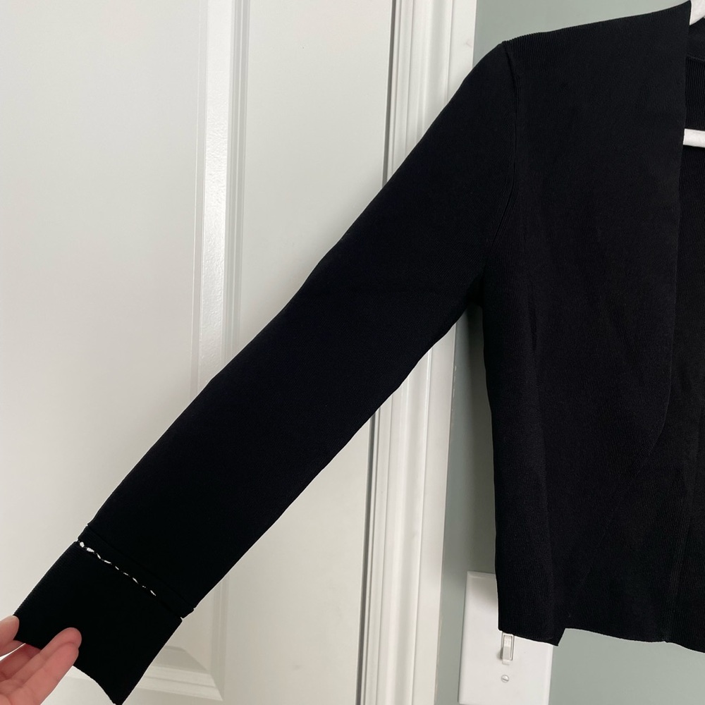 MM Lafleur "Sant Ambroeus" Jardigan Black Cropped Open Front Cardigan Jacket - Picture 6 of 17
